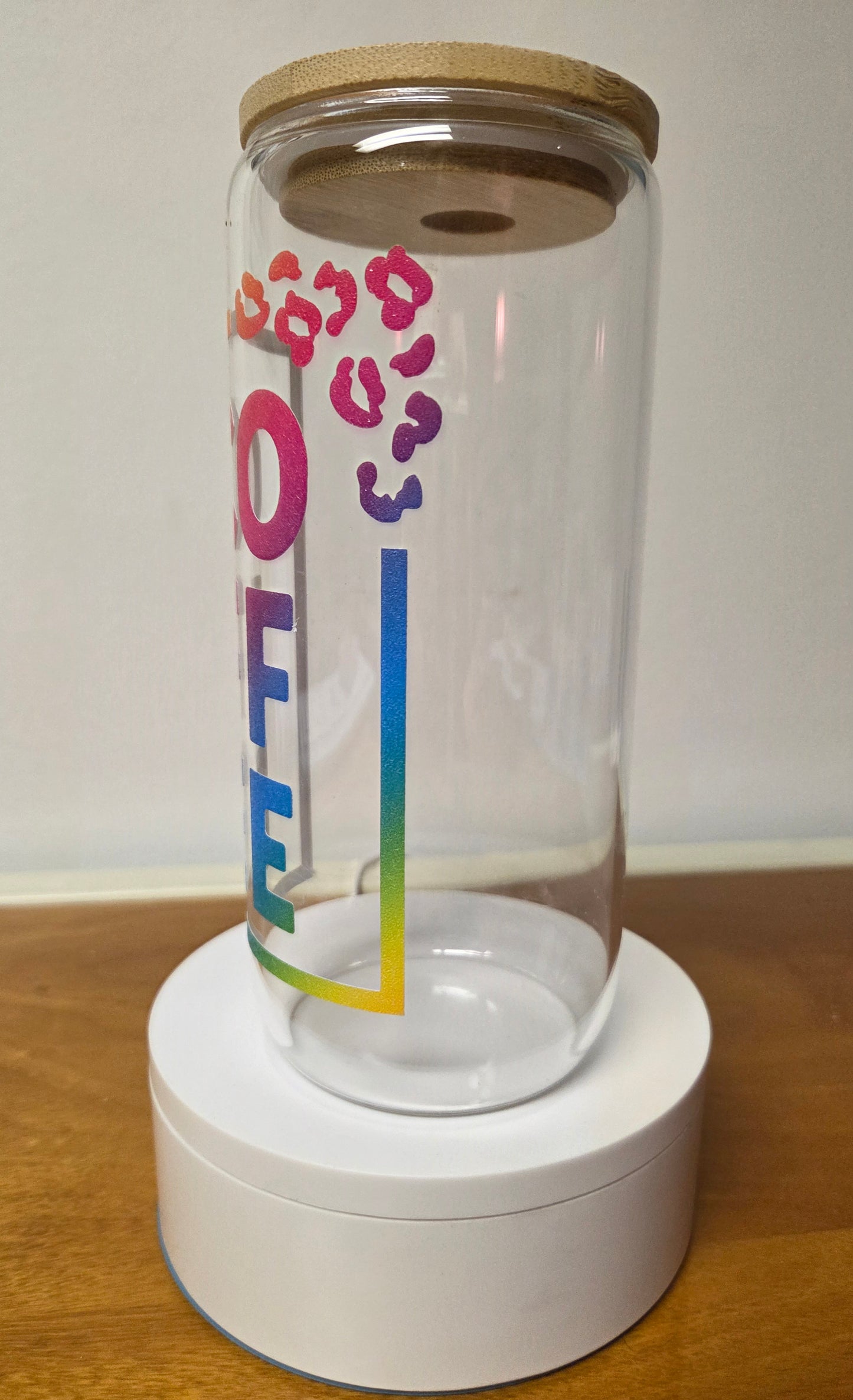 Clear Glass Leopard Print “COFFEE” Tumbler ☕🐆
