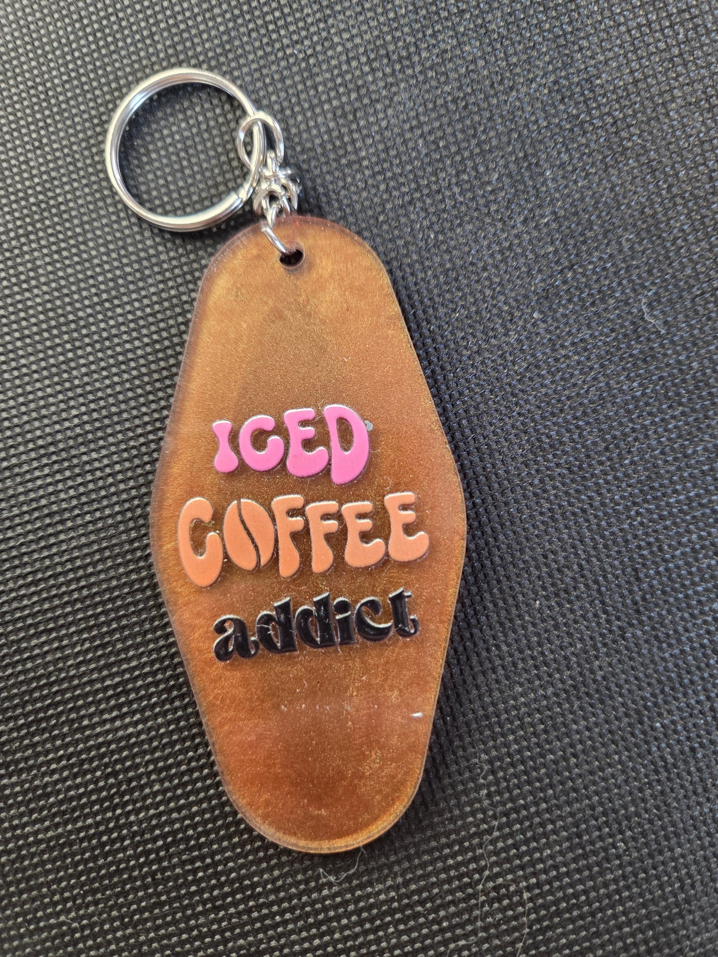 Motel Keychain - Iced Coffee Addict