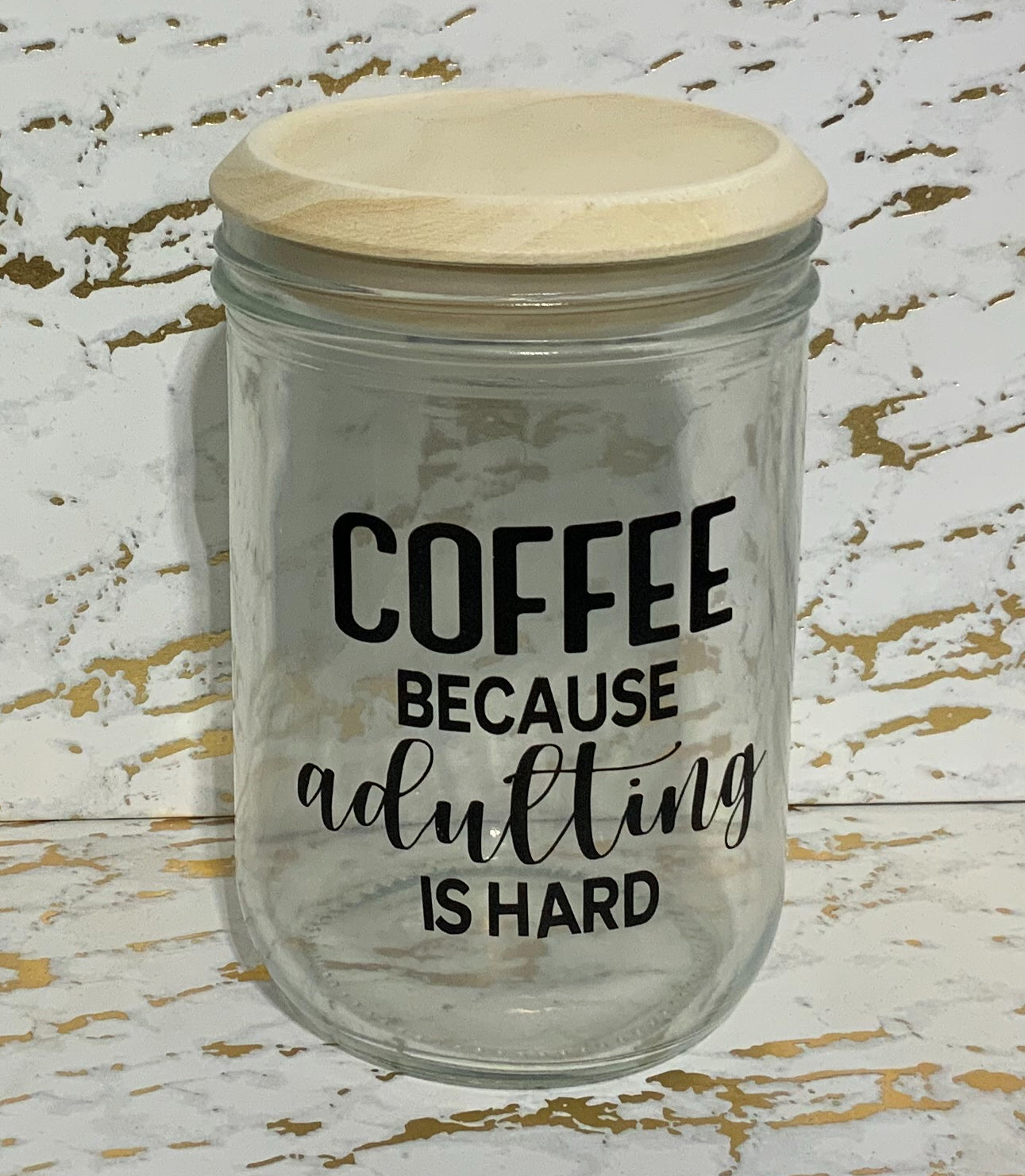Clear Glass Coffee Jar