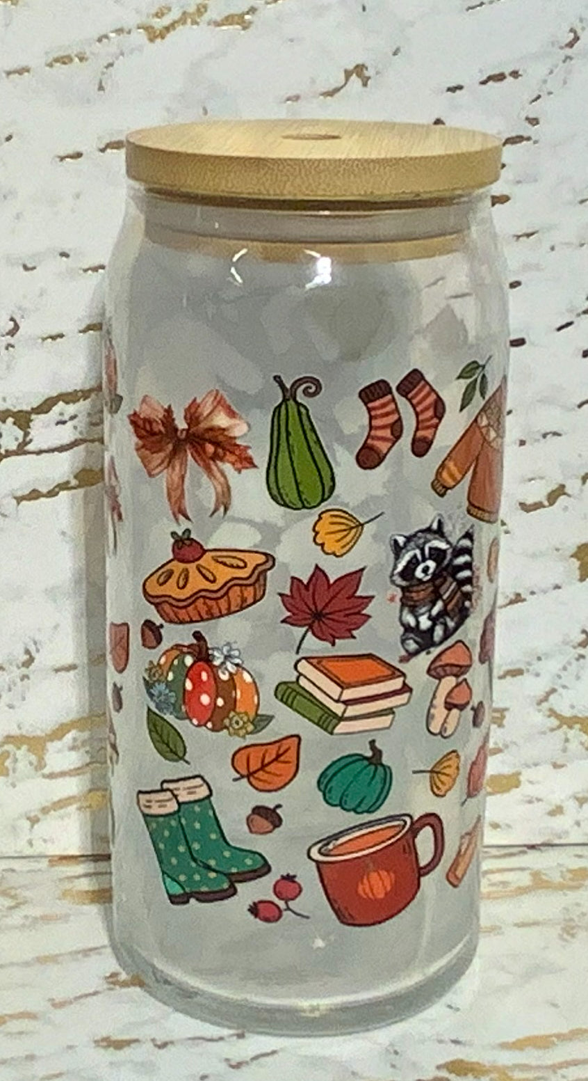 All the fall things glass tumbler