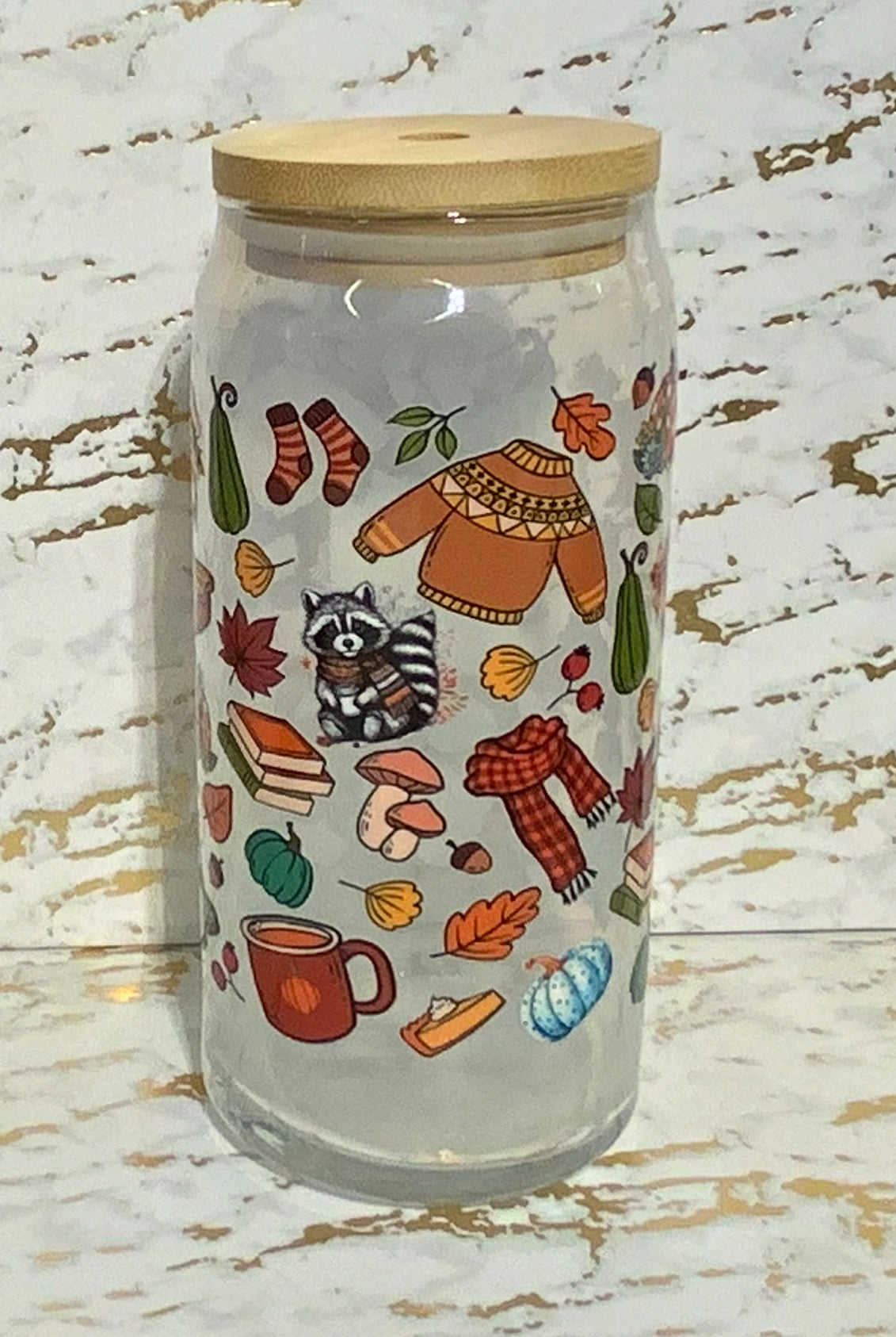 All the fall things glass tumbler