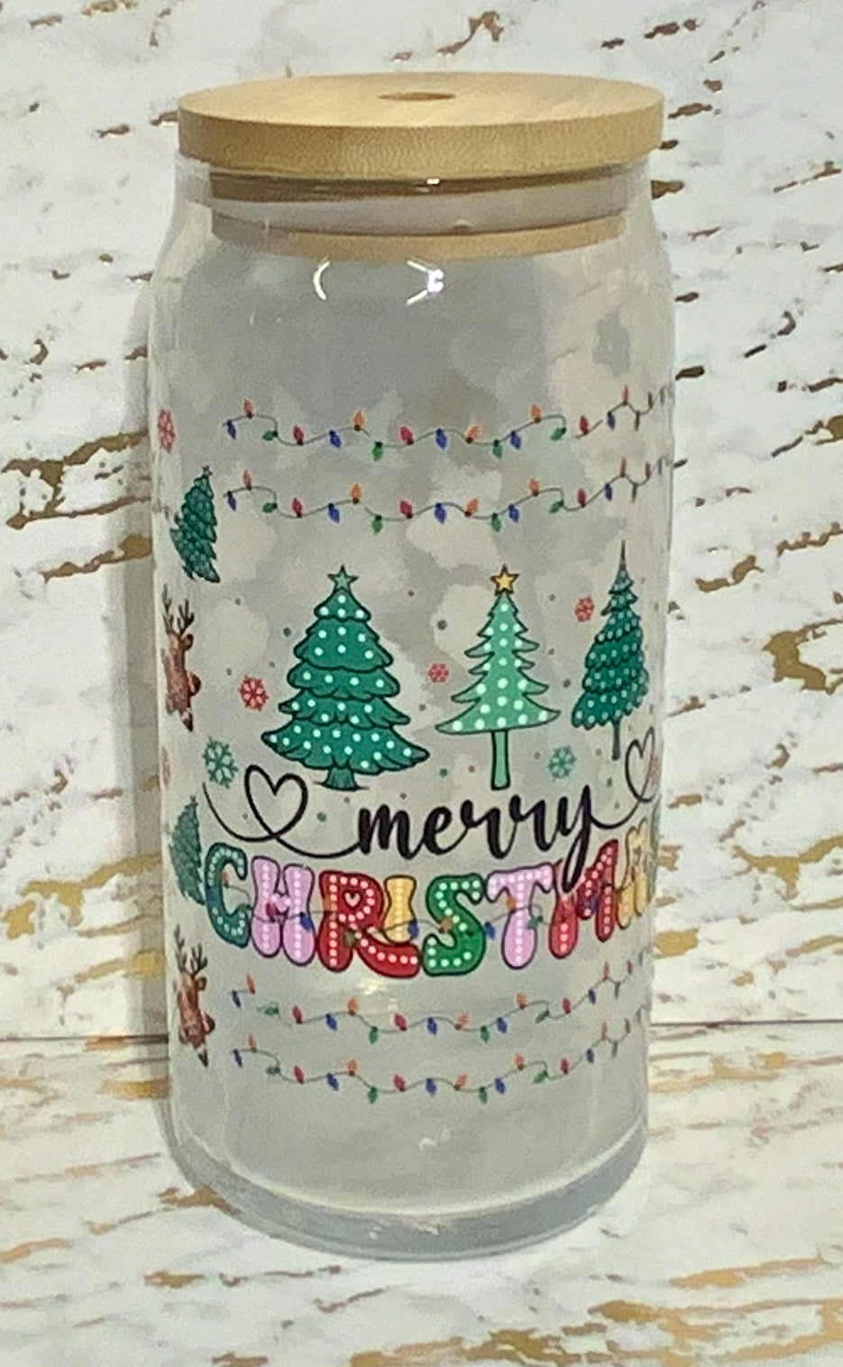 A Merry Christmas Glass Tumbler