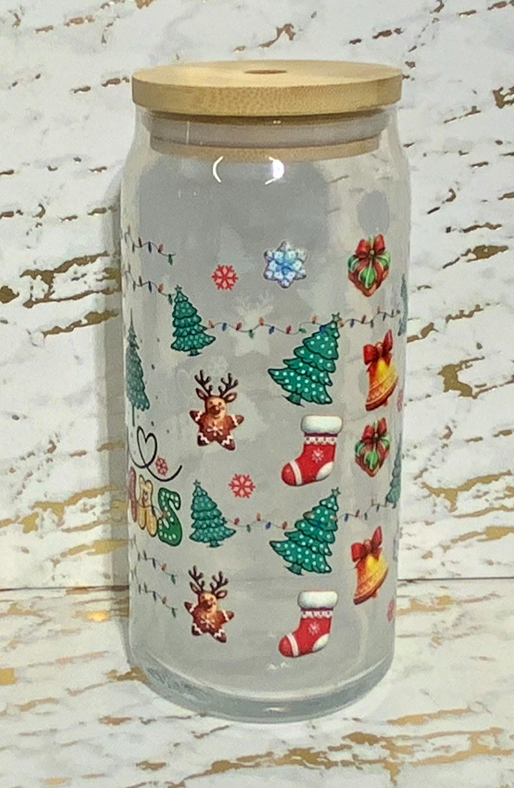 A Merry Christmas Glass Tumbler
