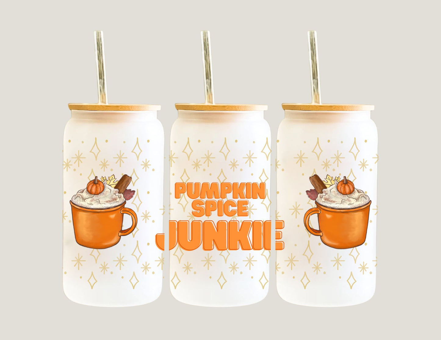 🎃 Pumpkin Spice Junkie Glass Cup 🎃