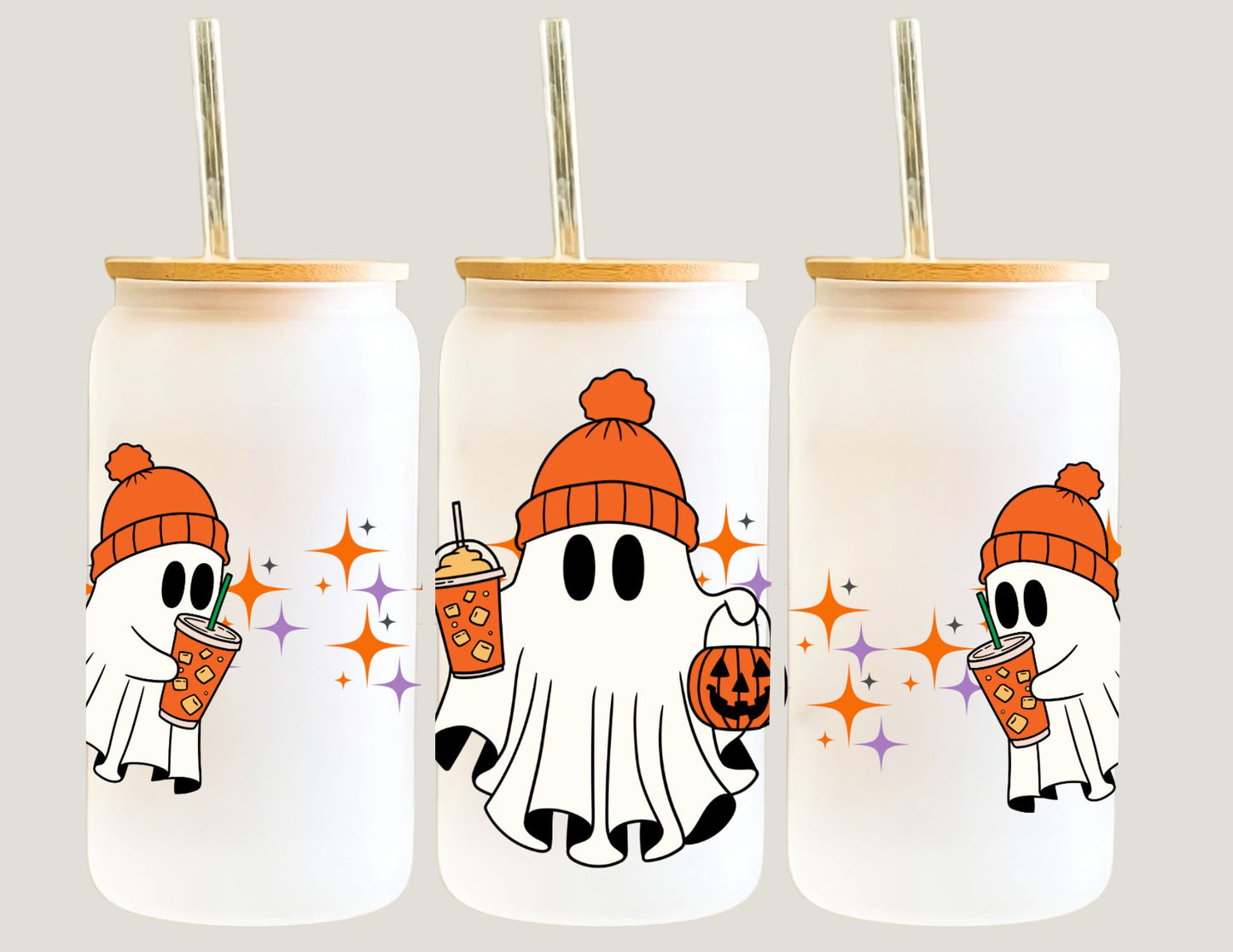 "Cute Ghosts Iced Coffee Tumbler"