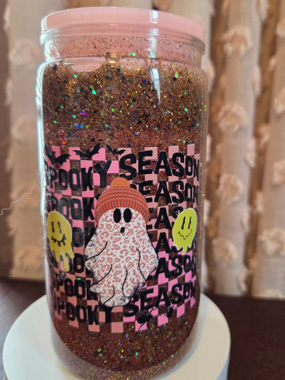 Spooky Vibes Snowglobe Glass Tumbler 👻✨