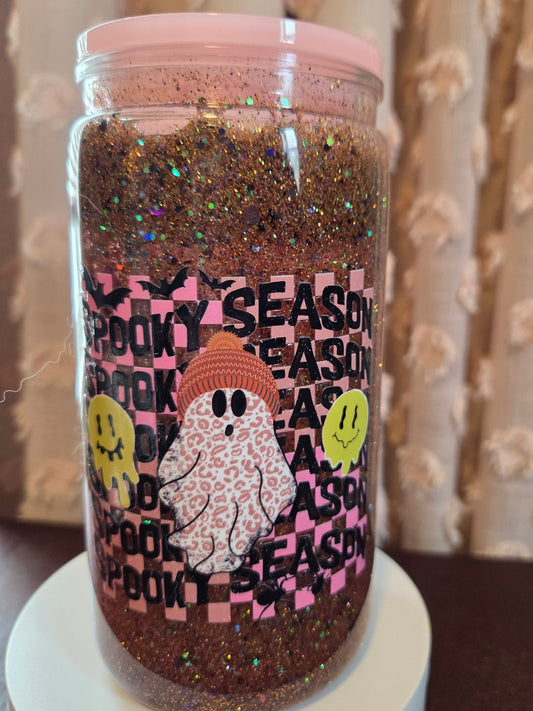 Spooky Vibes Snowglobe Glass Tumbler 👻✨