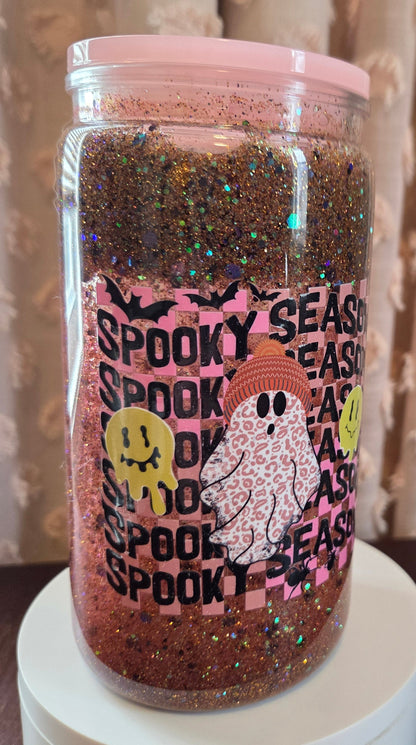 Spooky Vibes Snowglobe Glass Tumbler 👻✨