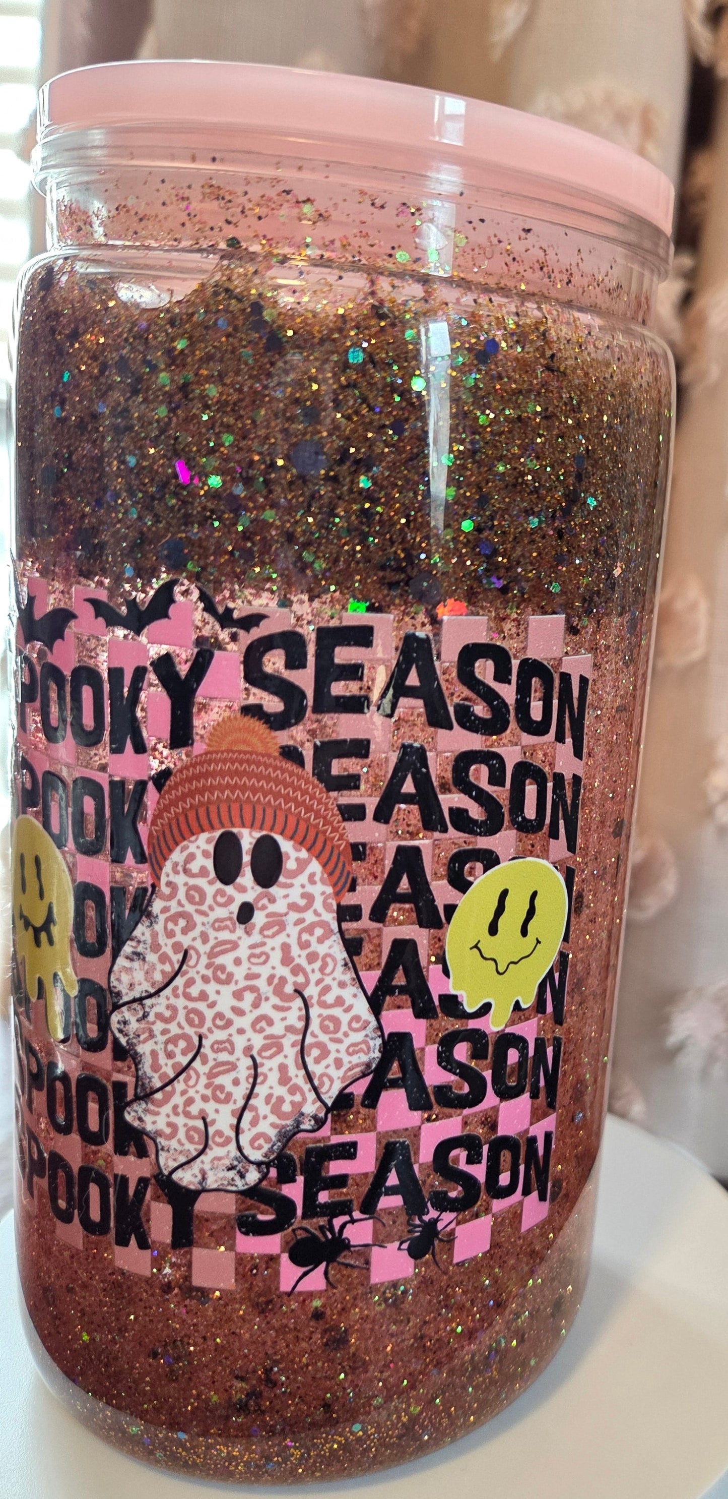 Spooky Vibes Snowglobe Glass Tumbler 👻✨