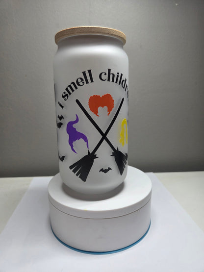 🖤 “I Smell Children” Hocus Pocus Glass Tumbler 🎃