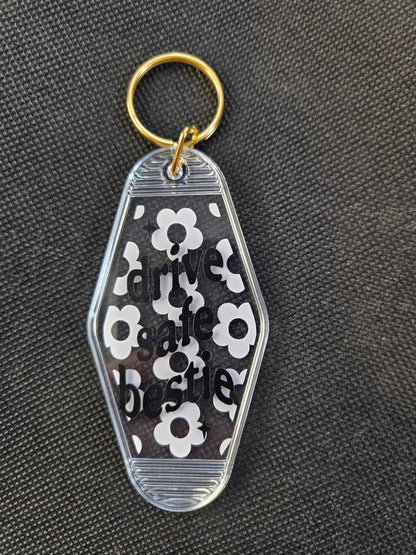 Motel Keychain - Drive Safe Bestie