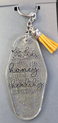 Motel Keychain - Kind words are like honey