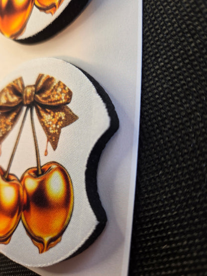Car Coasters -  Gold Cherries