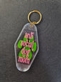 Motel Keychain - anti social dog mom