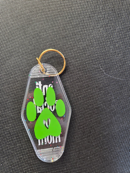 Motel Keychain - anti social dog mom