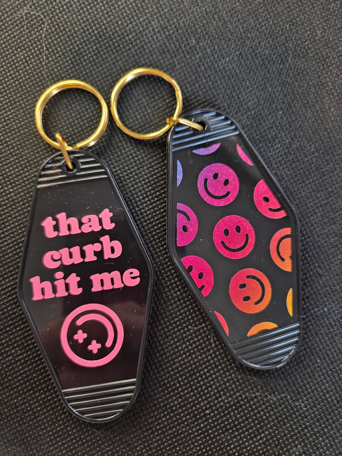 Motel Keychain - That curb hit me!