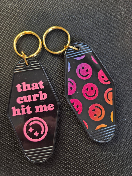 Motel Keychain - That curb hit me!