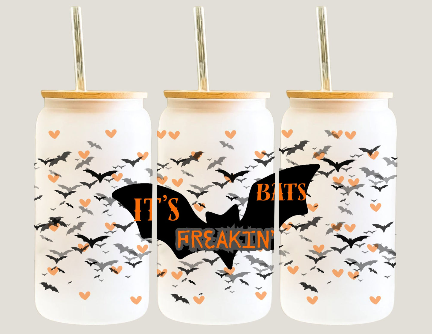 🦇✨ It’s Freaking Bats Glass Tumbler ✨🦇