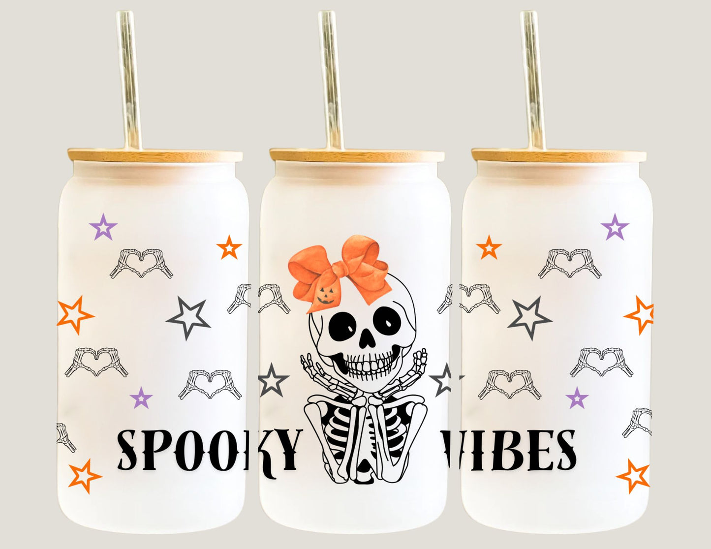 🖤👻 Spooky Vibes Glass Tumbler 👻🖤