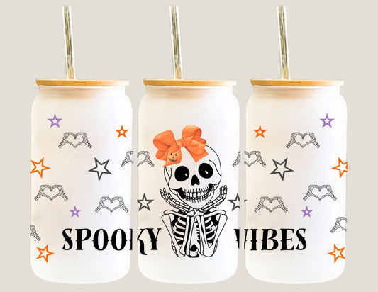 🖤👻 Spooky Vibes Glass Tumbler 👻🖤