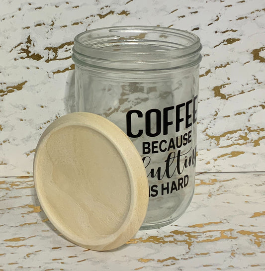 Clear Glass Coffee Jar