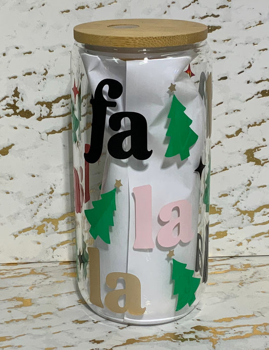 Fa la la Glass Tumbler