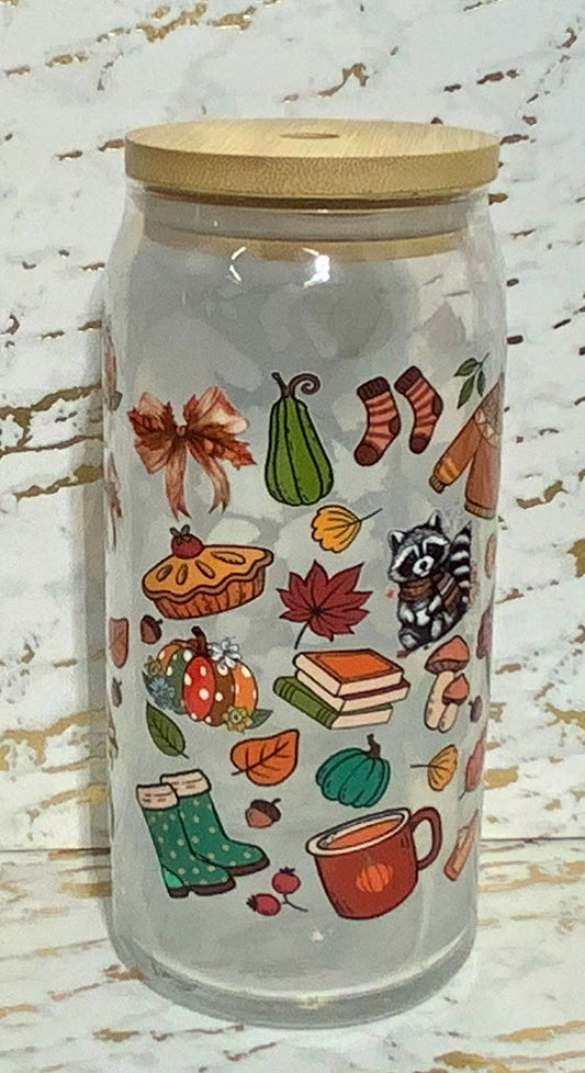 All the fall things glass tumbler