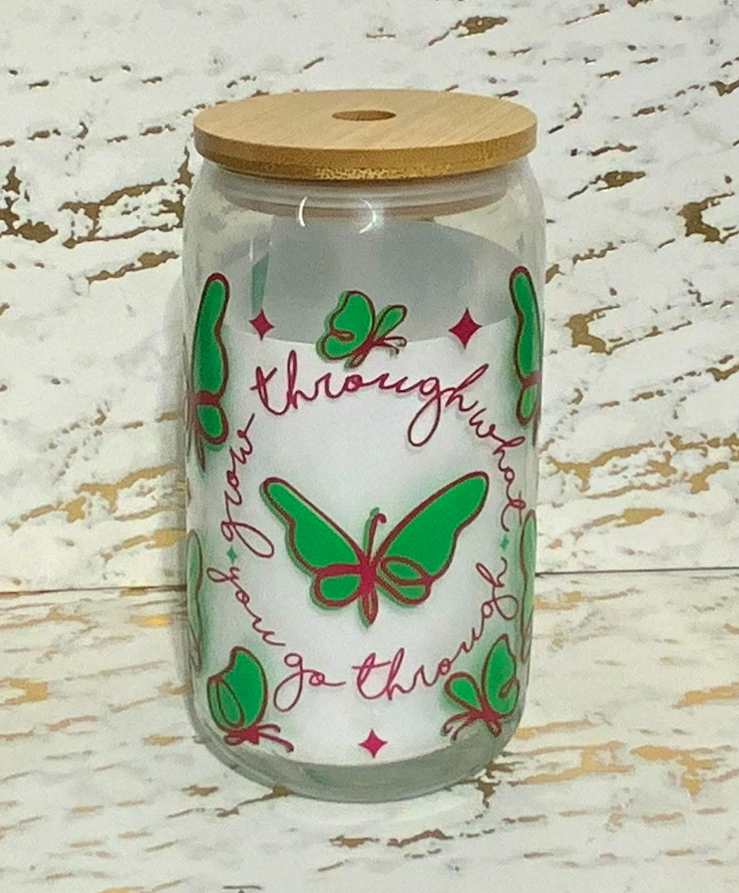 Motivational Glass Tumbler
