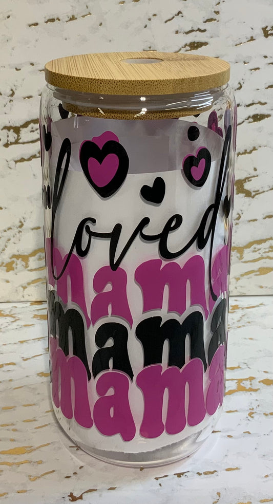 Loved Mama Glass tumbler