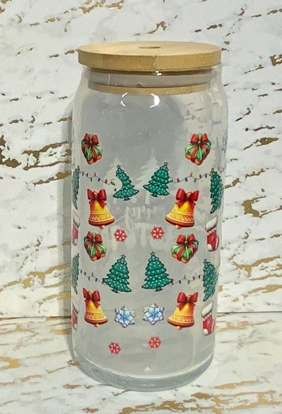 A Merry Christmas Glass Tumbler