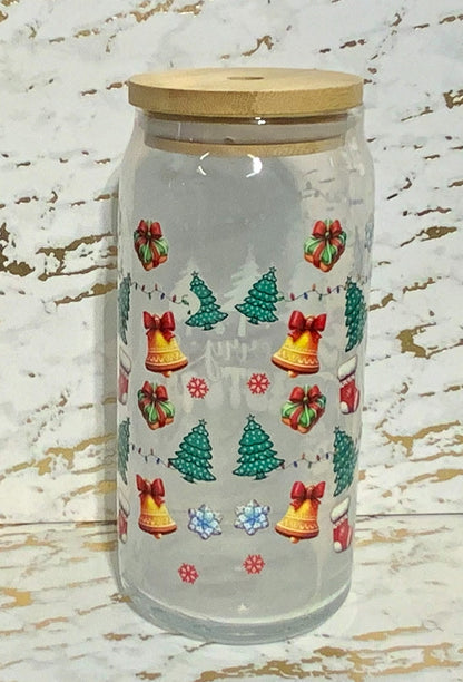 A Merry Christmas Glass Tumbler