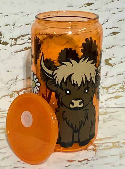 Cow in daisy field tumbler