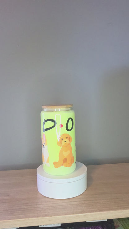 Dogs glass tumbler