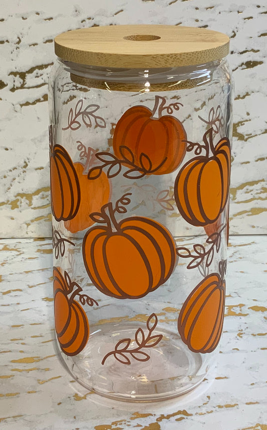 Pumpkin Glass Tumbler