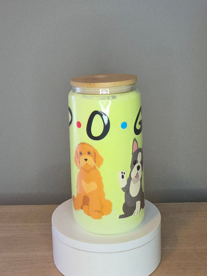 Dogs glass tumbler