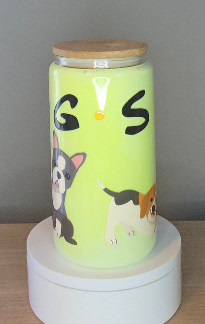 Dogs glass tumbler