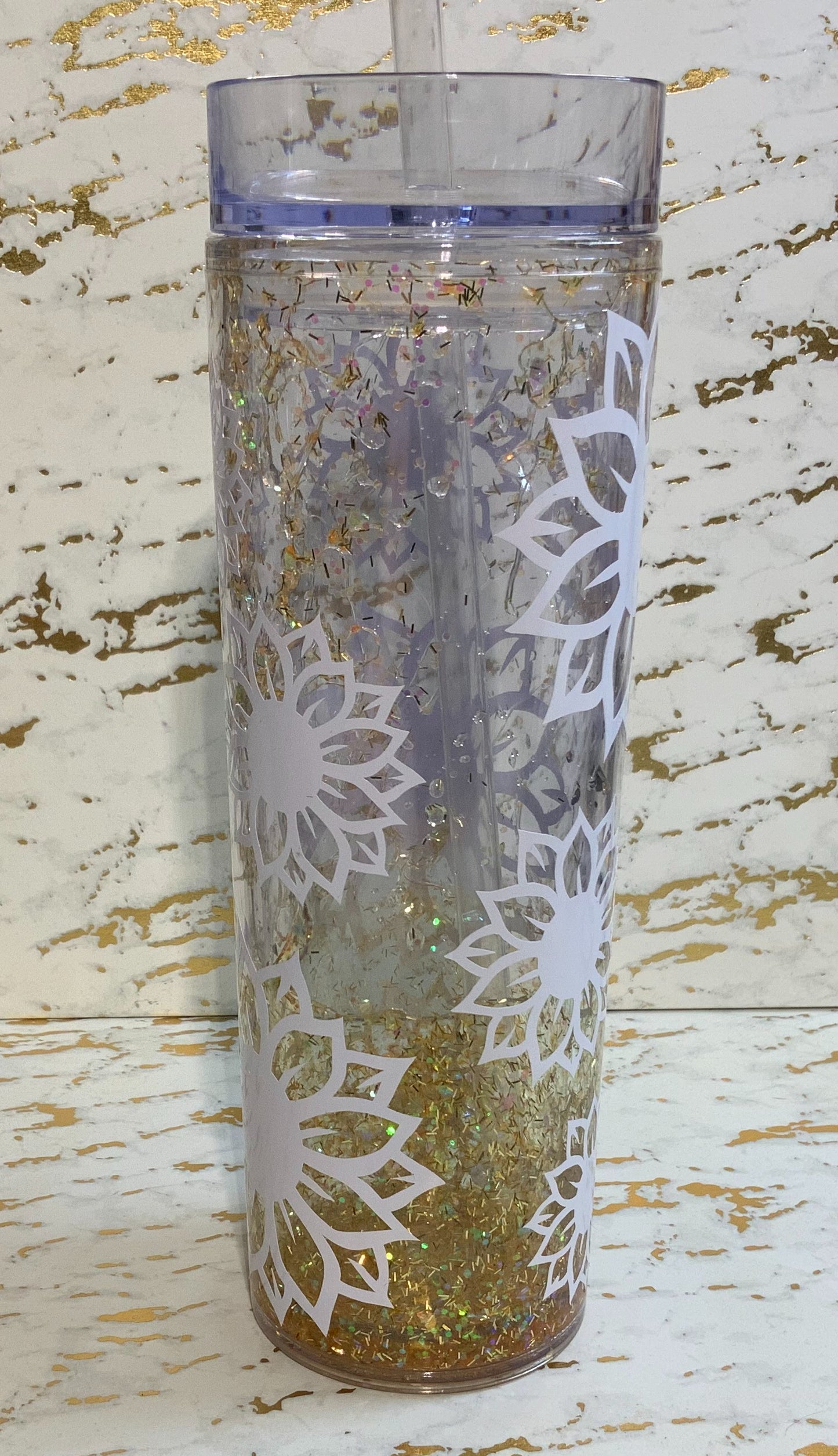 Sunflower Snowglobe Tumbler